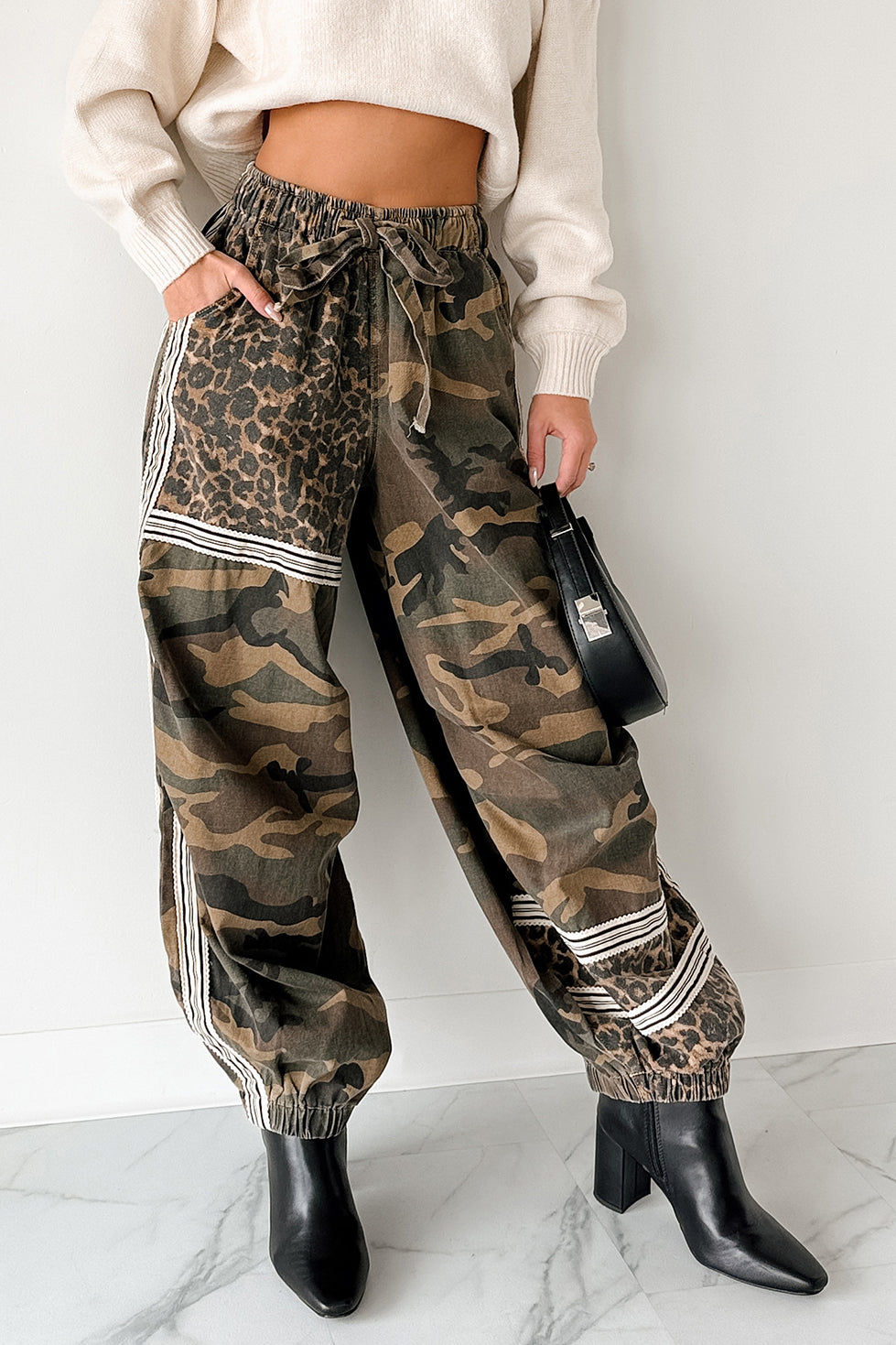 Callen Mixed Pattern POL Jogger Pants (Olive/Camo) · NanaMacs