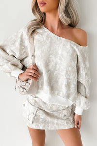 Chic Command Off The Shoulder Sweatshirt (Camo) - NanaMacs