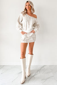 Chic Command Off The Shoulder Sweatshirt (Camo) - NanaMacs