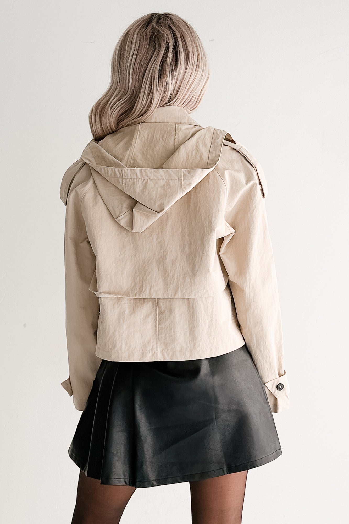 Within Reach Side Button Hooded Jacket (Khaki) - NanaMacs