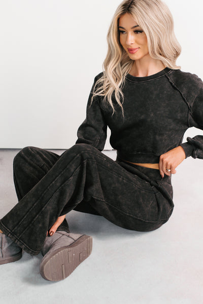 Moments Of Coziness Mineral Wash Lounge Set (Black)