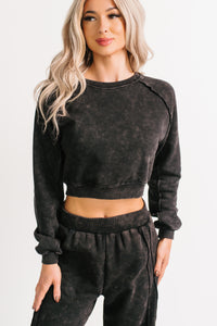 Moments Of Coziness Mineral Wash Lounge Set (Black) - NanaMacs