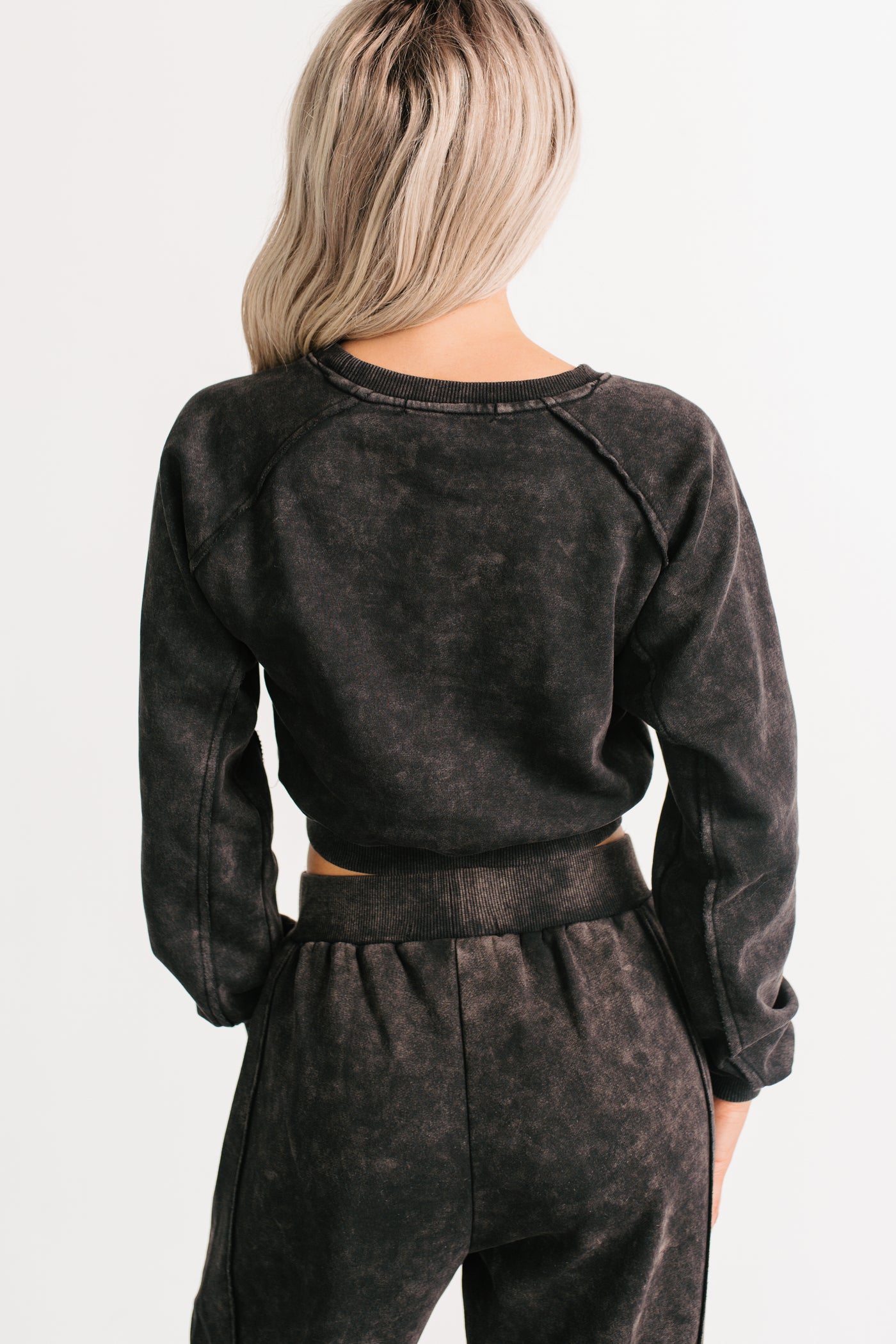 Moments Of Coziness Mineral Wash Lounge Set (Black) - NanaMacs