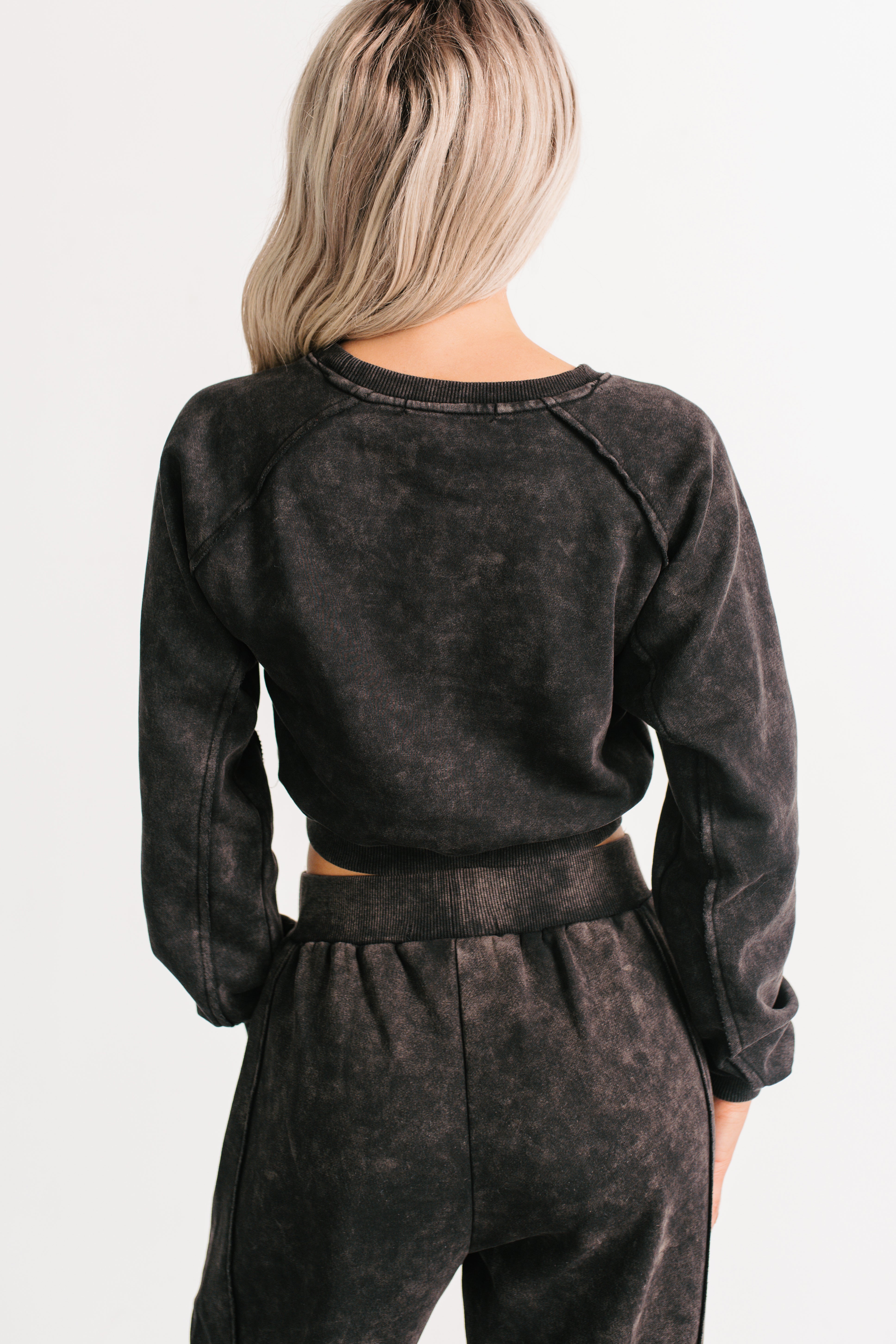 Moments Of Coziness Mineral Wash Lounge Set (Black) - NanaMacs