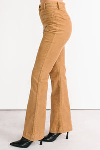 Kasen Corduroy Flare Sneak Peak Jeans (Camel) - NanaMacs