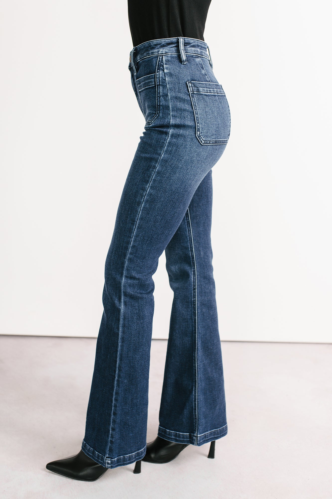 Alena Flare Sneak Peek Jeans (Medium Dark) - NanaMacs