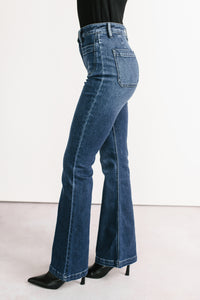 Alena Flare Sneak Peek Jeans (Medium Dark) - NanaMacs