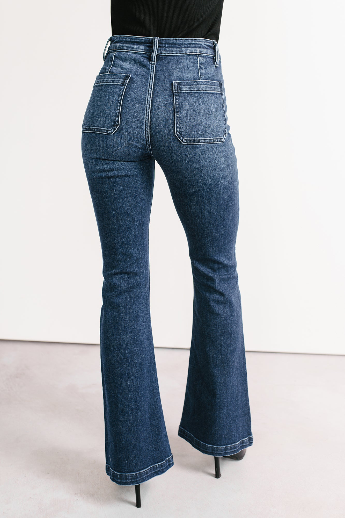 Alena Flare Sneak Peek Jeans (Medium Dark) - NanaMacs