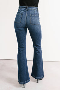 Alena Flare Sneak Peek Jeans (Medium Dark) - NanaMacs