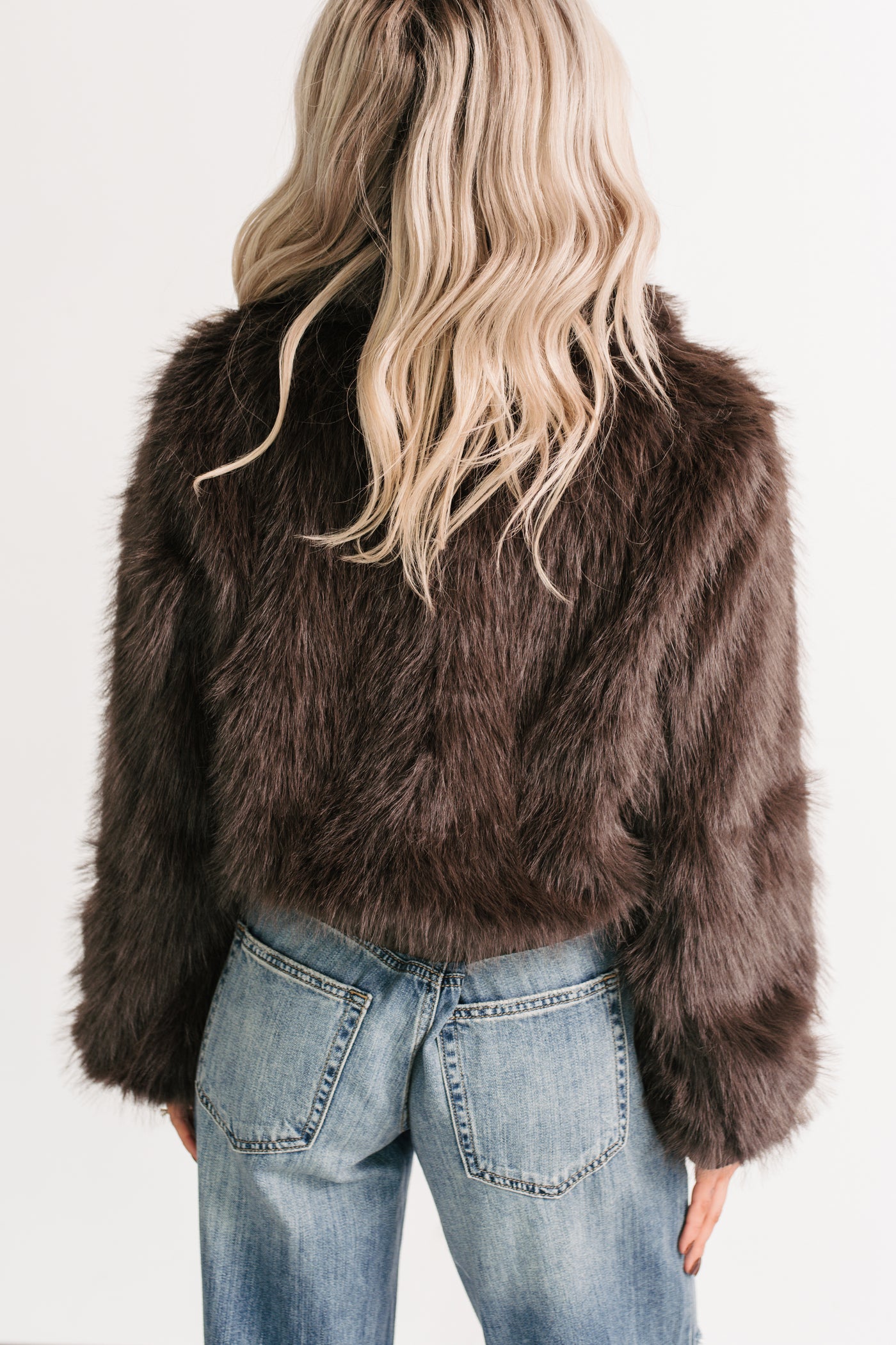 No Comparisons Faux Fur Plush Zip-Up Jacket (Brown) - NanaMacs