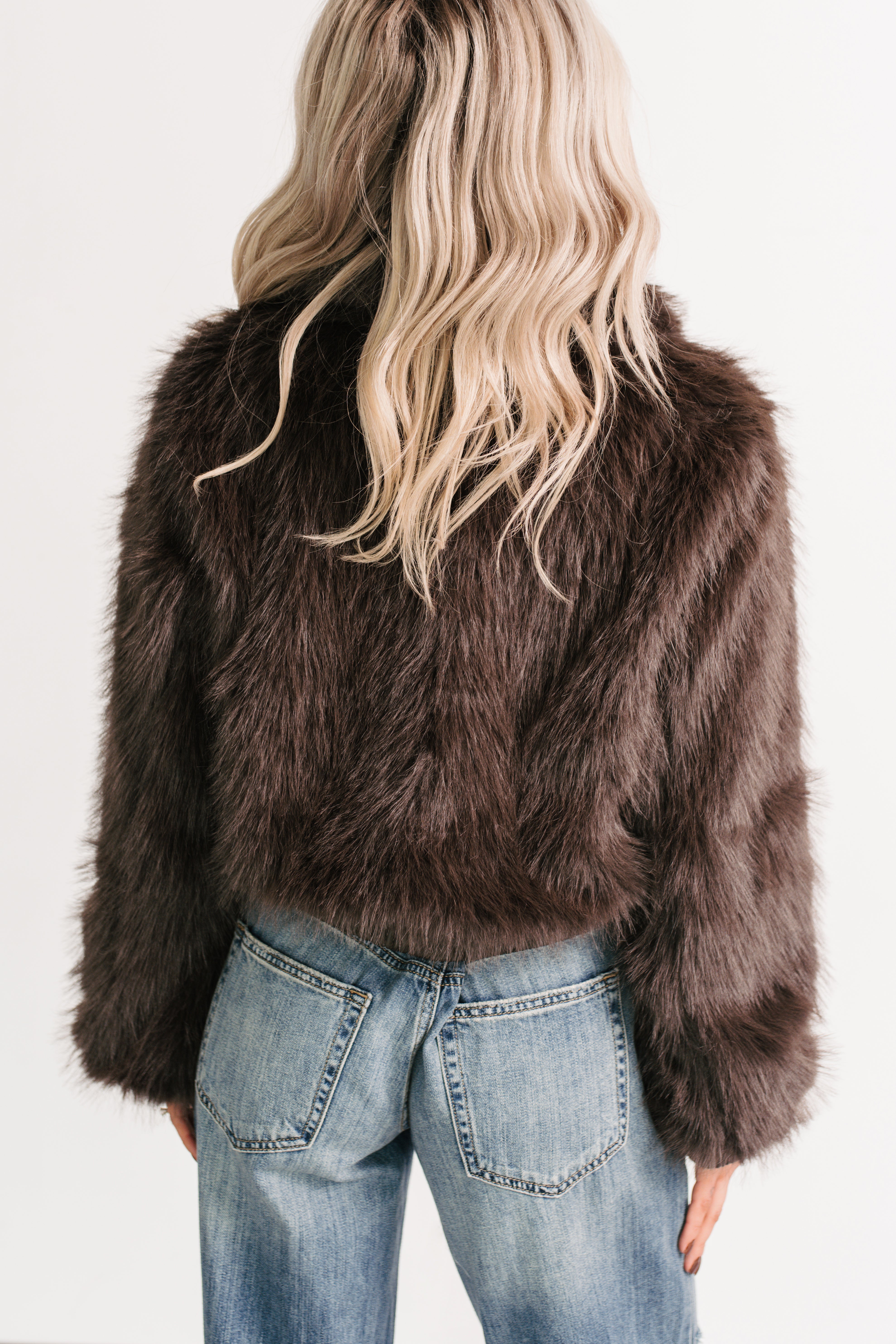 No Comparisons Faux Fur Plush Zip-Up Jacket (Brown) - NanaMacs