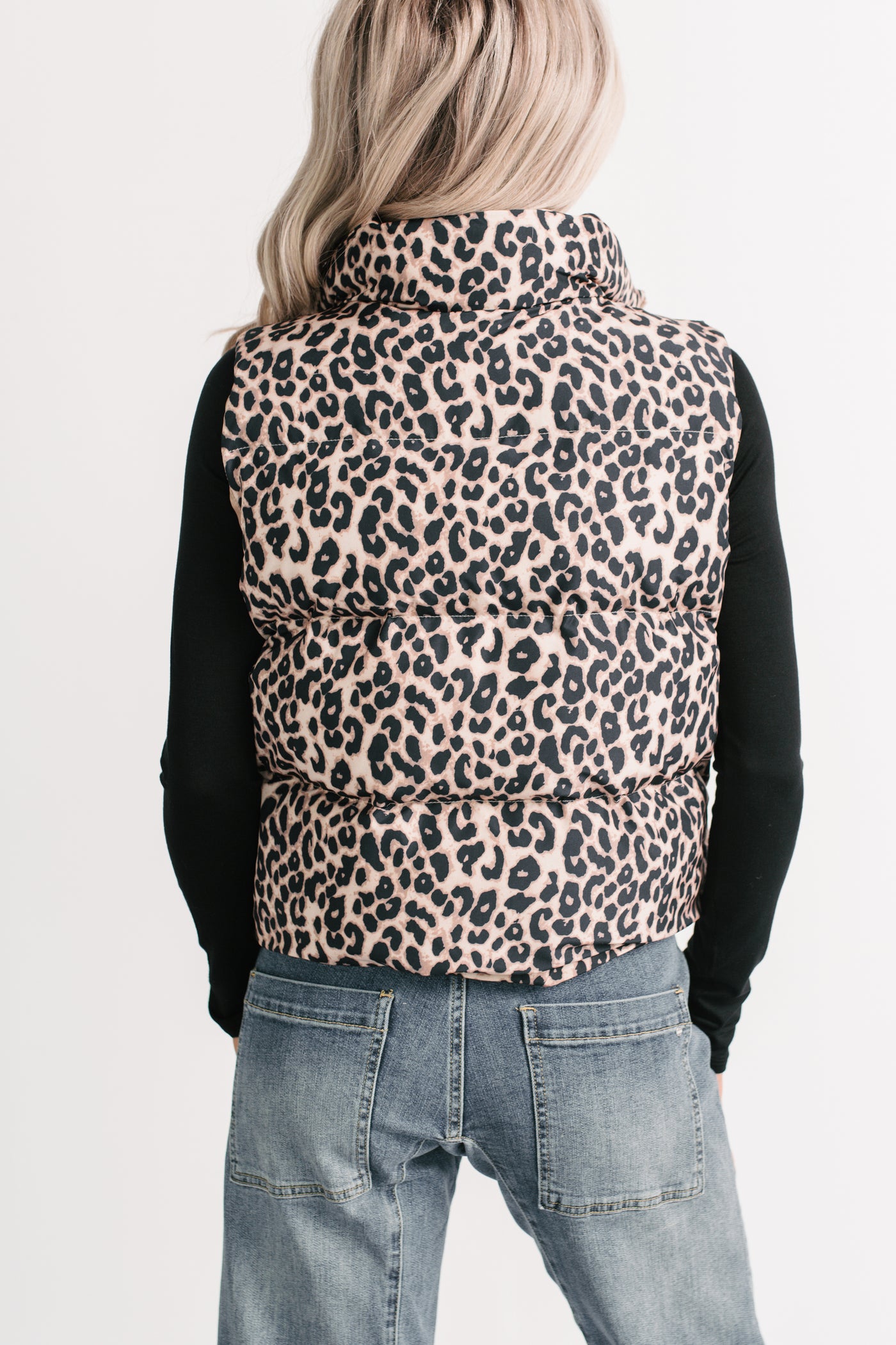 Girl Trouble Leopard Print Puffer Vest (Animal) - NanaMacs