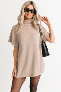 Soft Agenda Turtle Neck Oversized Top (Cappuccino) - NanaMacs