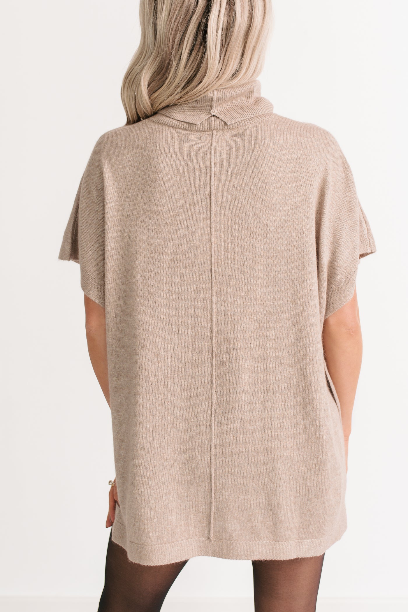 Soft Agenda Turtle Neck Oversized Top (Cappuccino) - NanaMacs