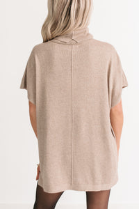 Soft Agenda Turtle Neck Oversized Top (Cappuccino) - NanaMacs