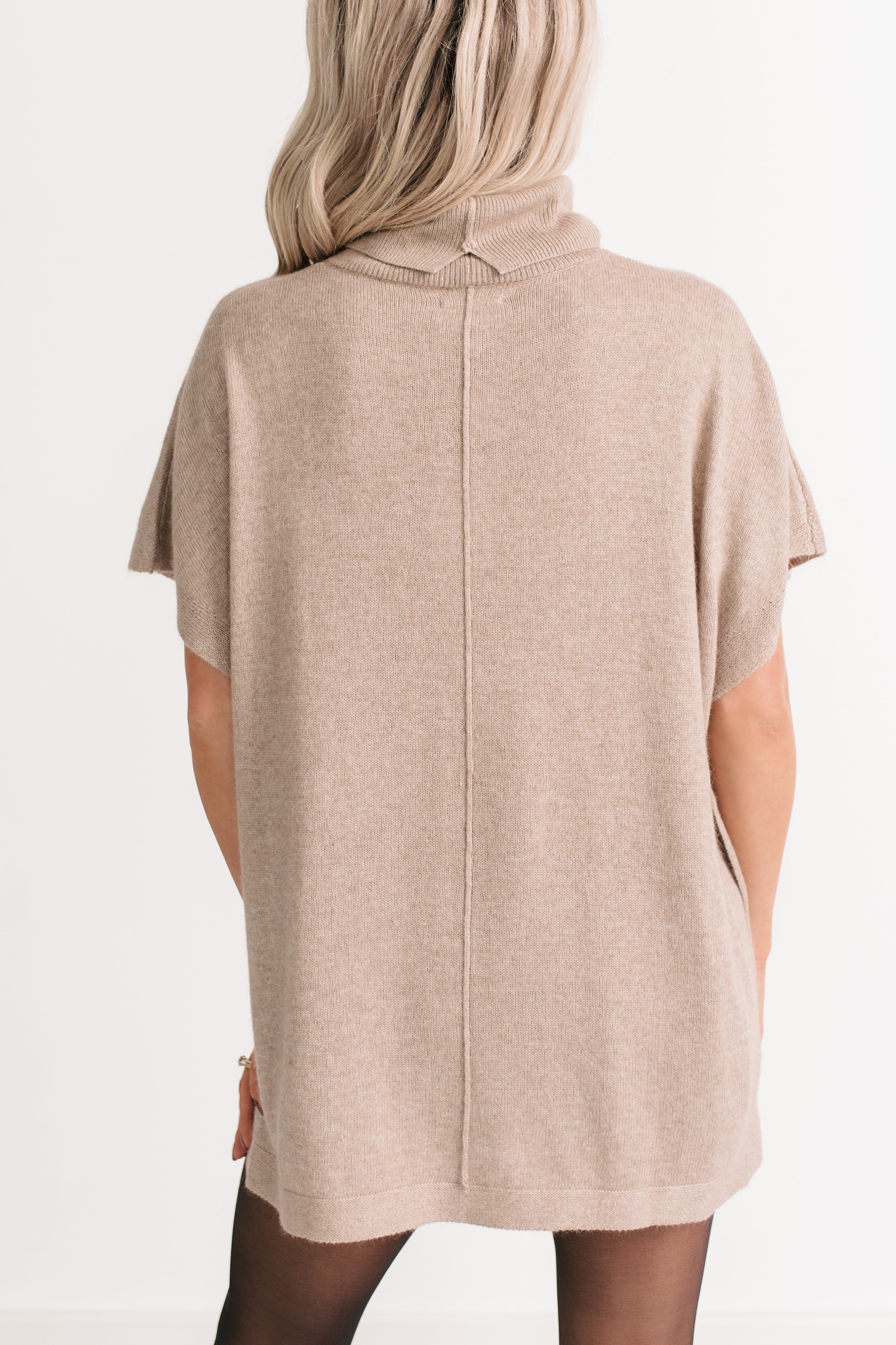 Soft Agenda Turtle Neck Oversized Top (Cappuccino) - NanaMacs