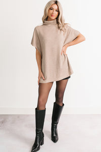 Soft Agenda Turtle Neck Oversized Top (Cappuccino) - NanaMacs