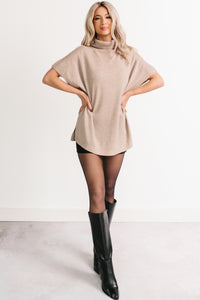 Soft Agenda Turtle Neck Oversized Top (Cappuccino) - NanaMacs