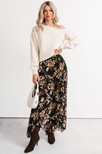 Sunday Garden Mesh Floral Maxi Skirt (Black) - NanaMacs