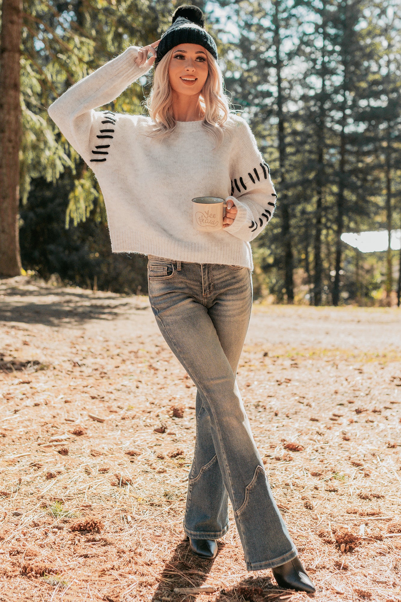 Whistling Woods Stitch Detail Sweater (Oatmeal) - NanaMacs