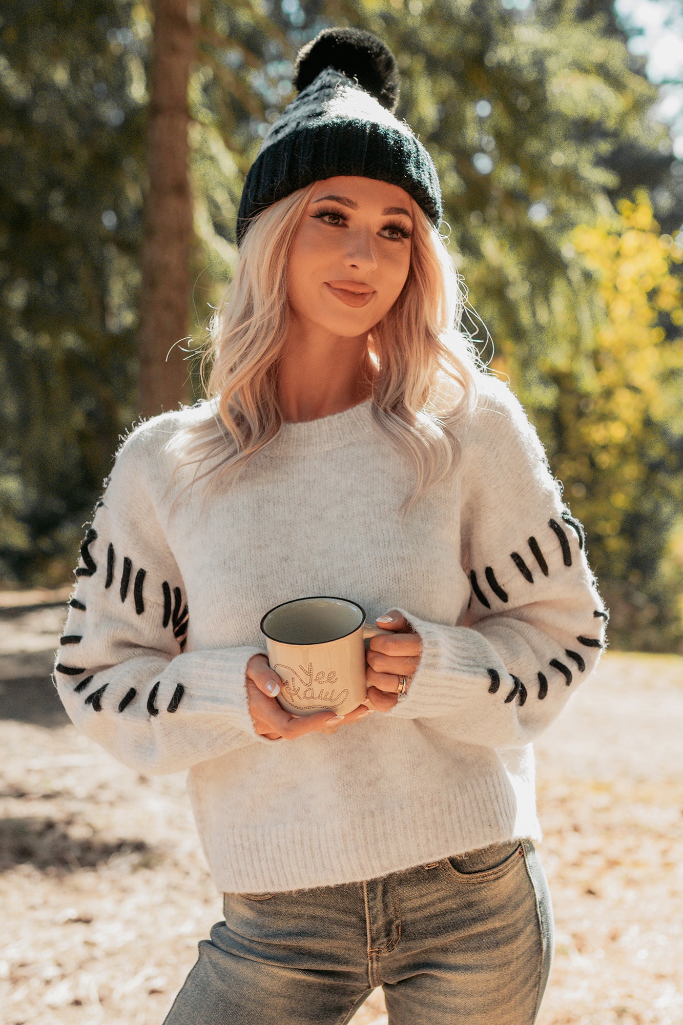 Whistling Woods Stitch Detail Sweater (Oatmeal) - NanaMacs