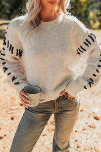 Whistling Woods Stitch Detail Sweater (Oatmeal) - NanaMacs