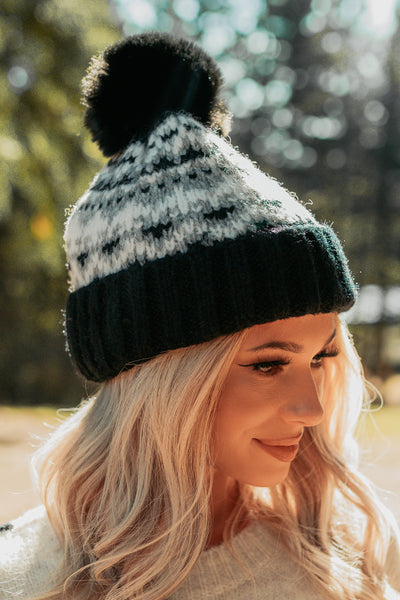 Garland Glances Pom Pom Winter Beanie (Black) - NanaMacs