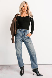 Willy Super High Rise Mica Denim Barrel Jeans (Medium Vintage) - NanaMacs