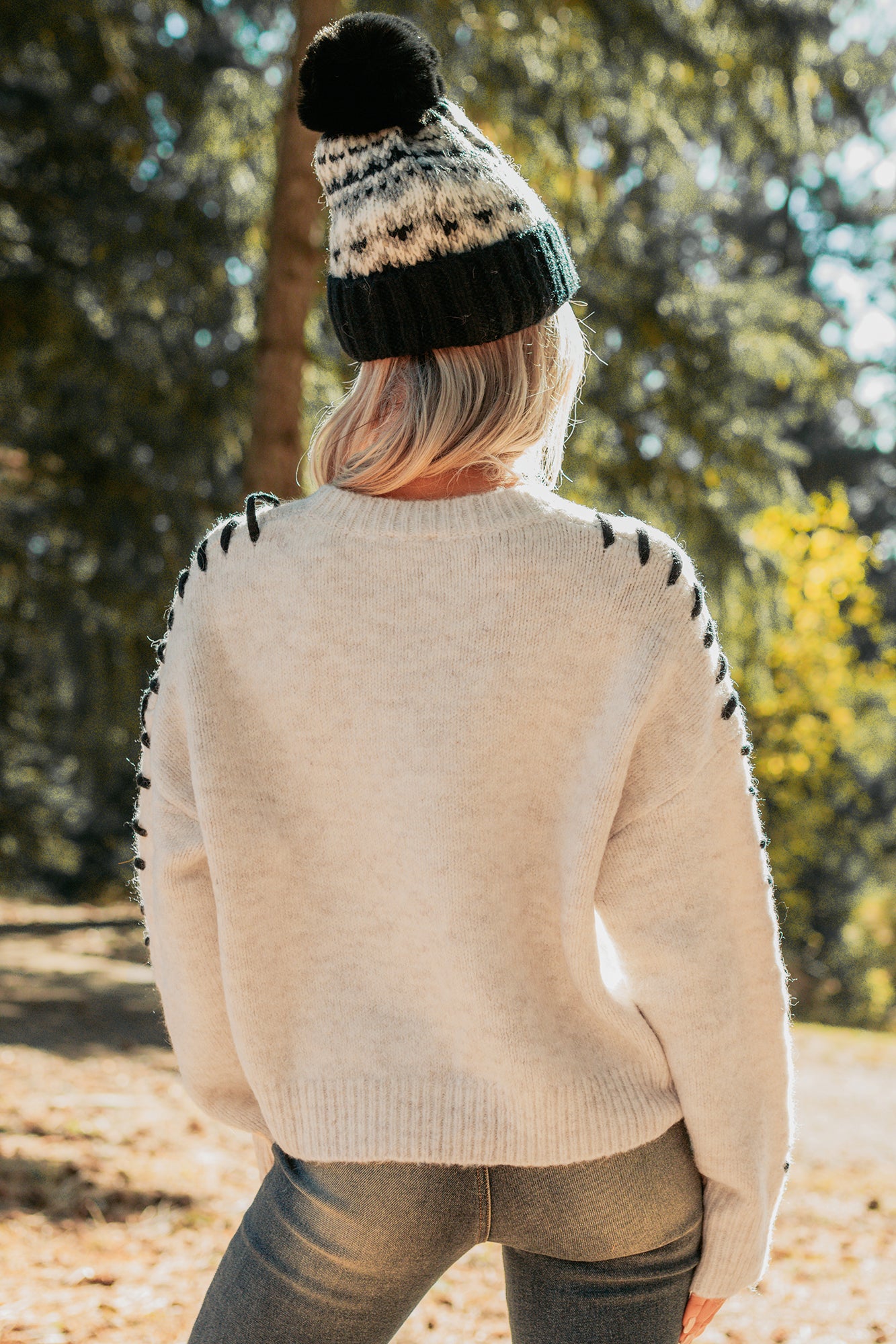 Whistling Woods Stitch Detail Sweater (Oatmeal) - NanaMacs