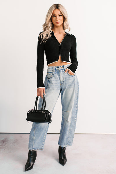 Colette Mid Rise Barrel Cello Jeans (Vintage Medium) - NanaMacs