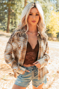 Hold Me To It Plaid Flannel Shacket (Taupe Mix) - NanaMacs