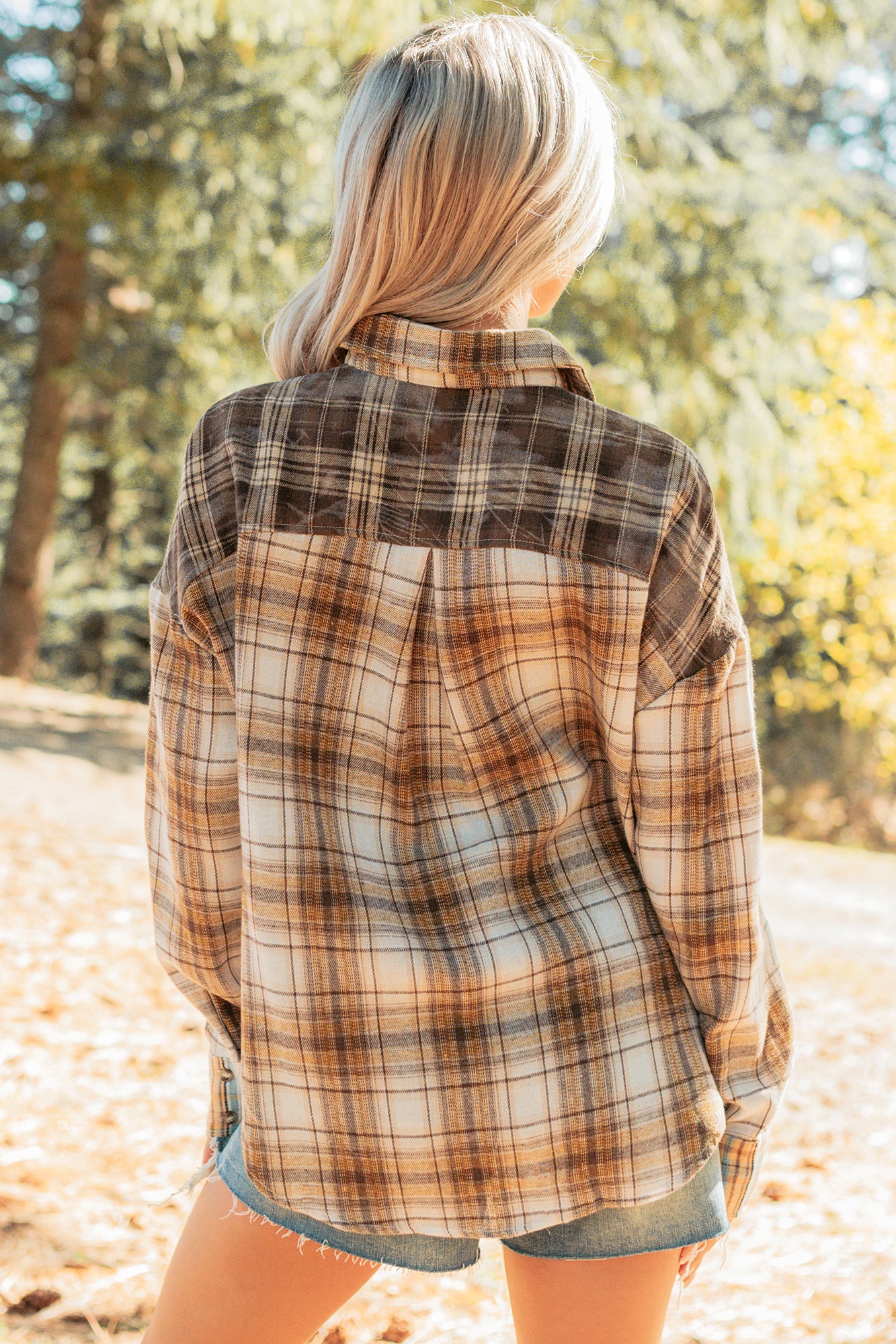 Hold Me To It Plaid Flannel Shacket (Taupe Mix) - NanaMacs