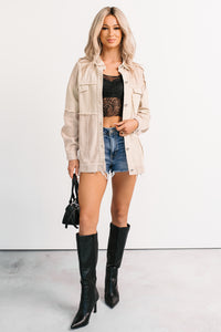 Always Luminous Patchwork Denim Jacket (Ecru) - NanaMacs