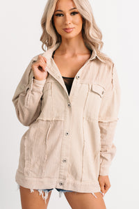 Always Luminous Patchwork Denim Jacket (Ecru) - NanaMacs