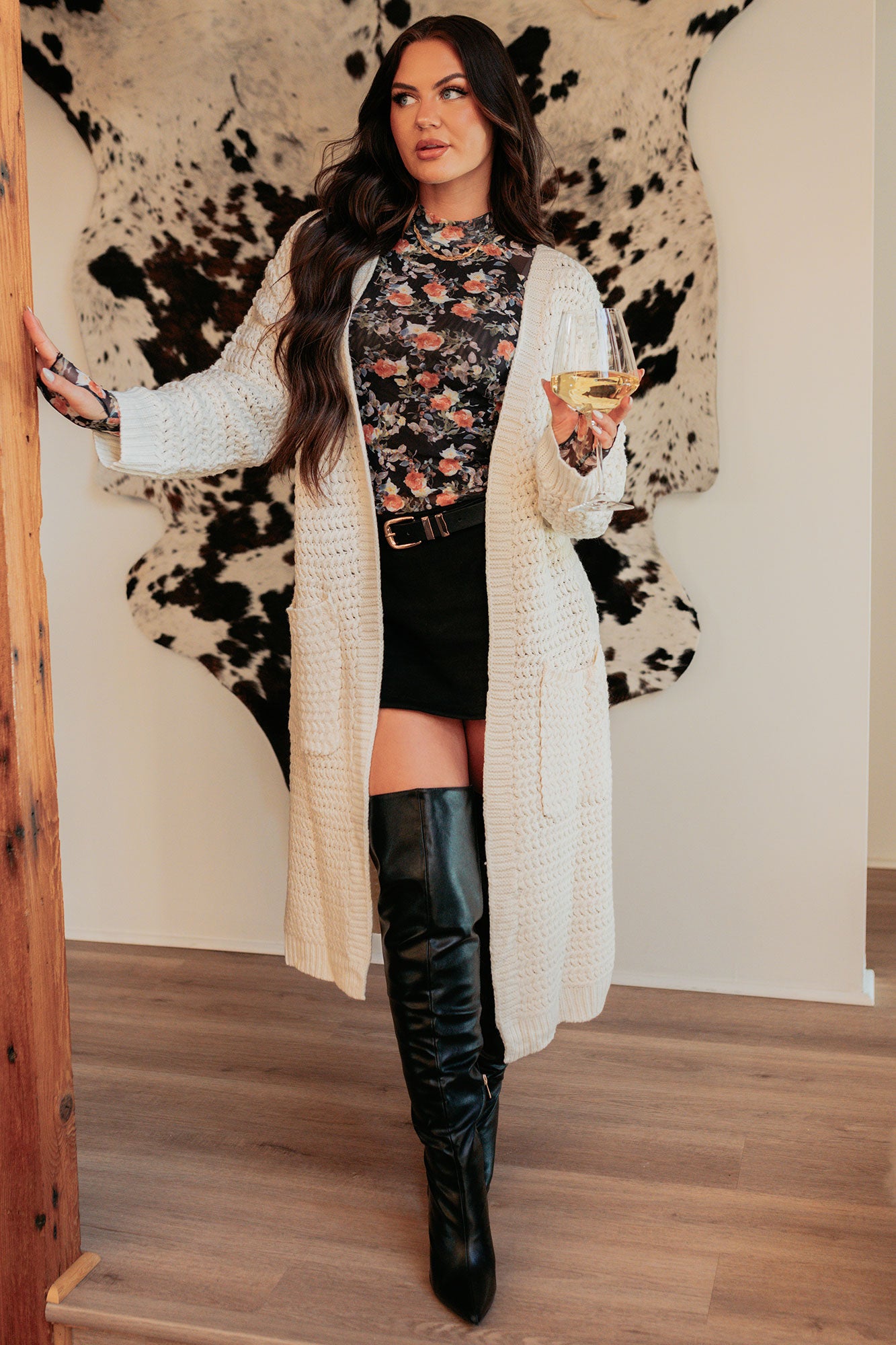 Still Dreaming Cable Knit Long Cardigan (Cream) - NanaMacs