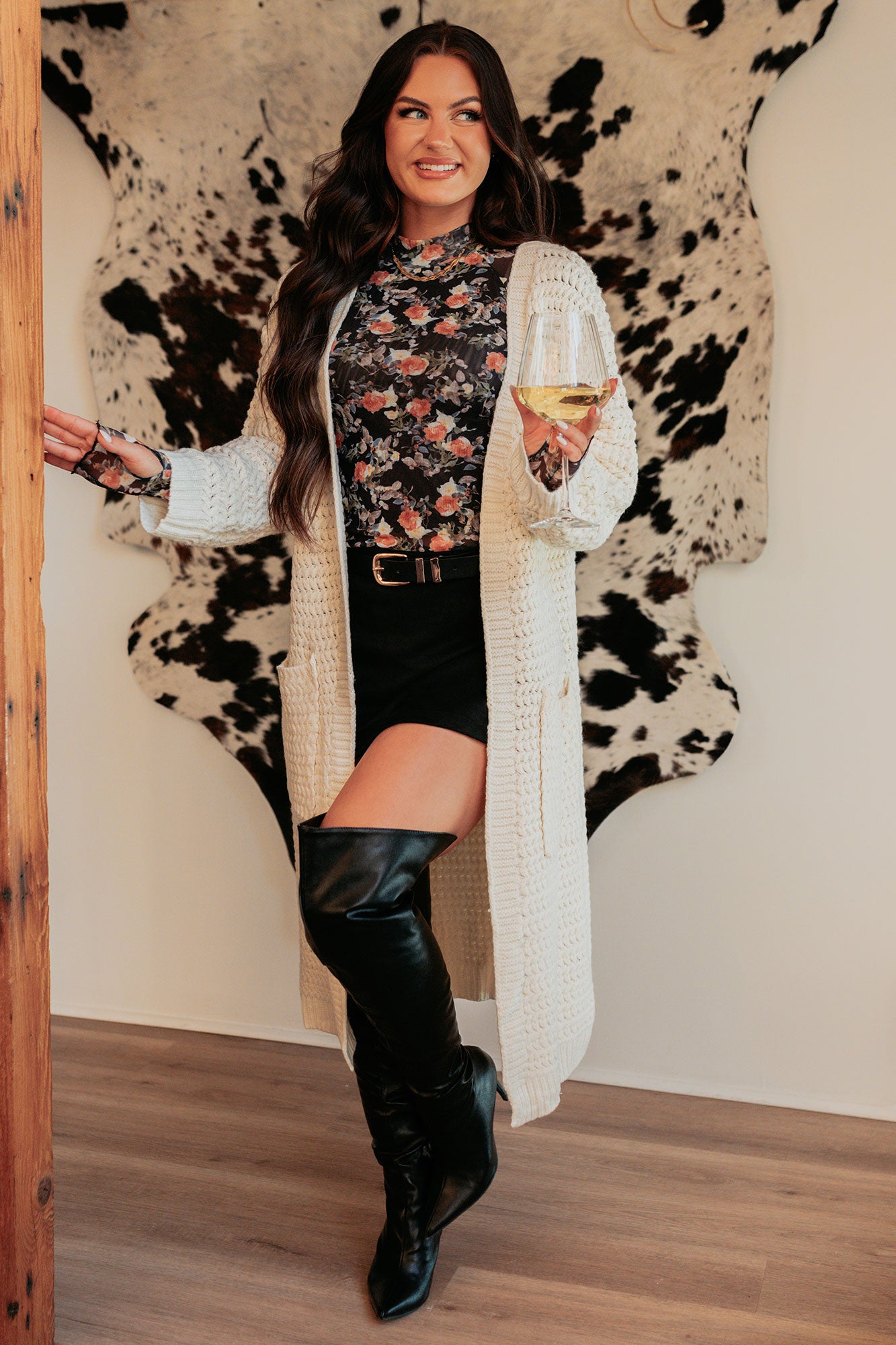 Still Dreaming Cable Knit Long Cardigan (Cream) - NanaMacs