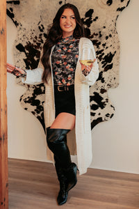 Still Dreaming Cable Knit Long Cardigan (Cream) - NanaMacs