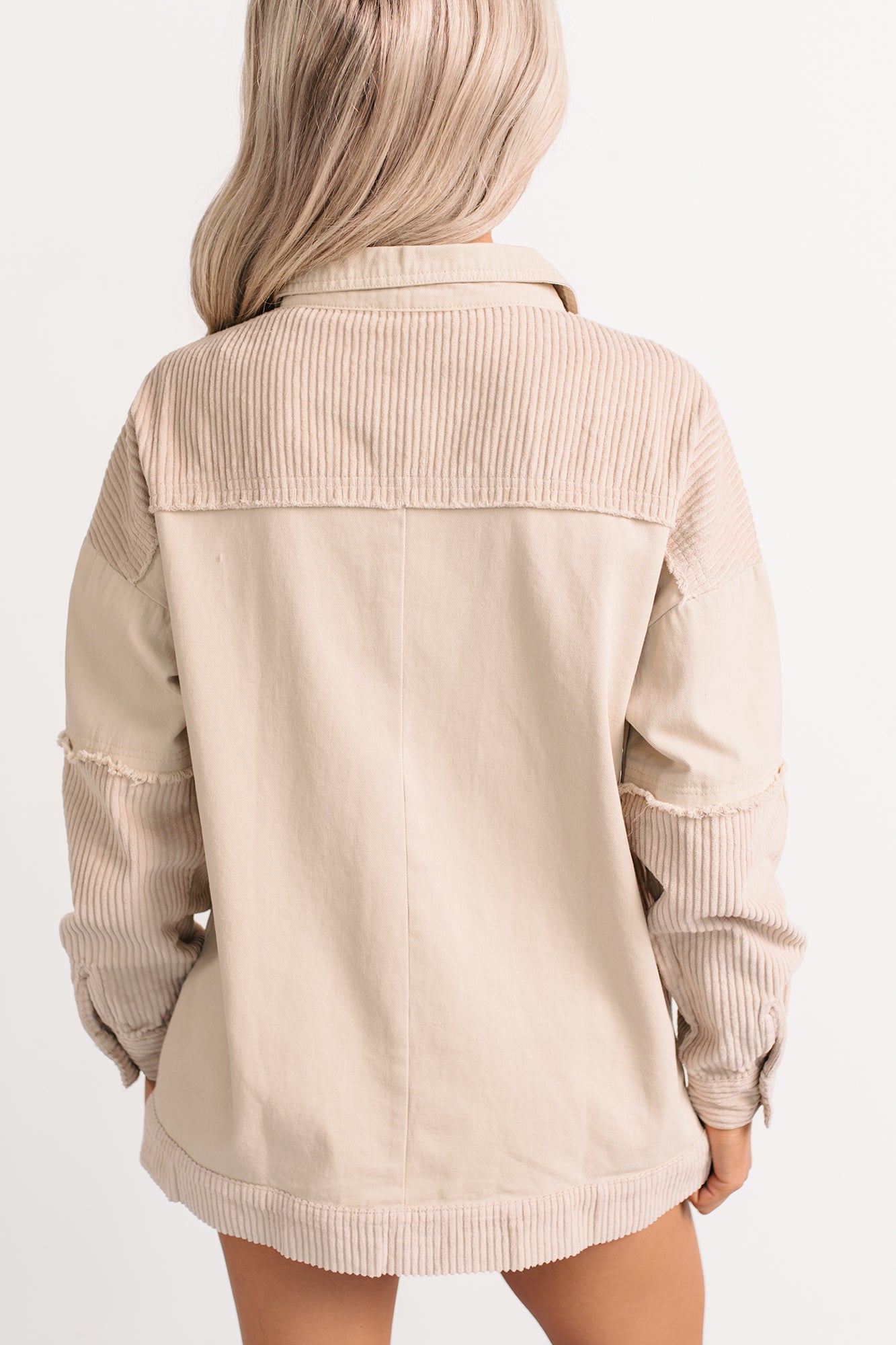 Always Luminous Patchwork Denim Jacket (Ecru) - NanaMacs