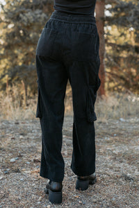 Lester Corduroy Cargo Pants (Black) - NanaMacs