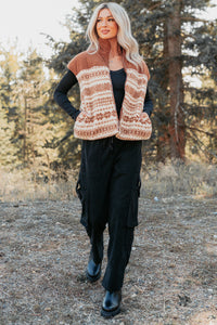 Ease & Flow Sherpa Corduroy Vest (Copper Mix) - NanaMacs