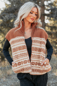 Ease & Flow Sherpa Corduroy Vest (Copper Mix) - NanaMacs