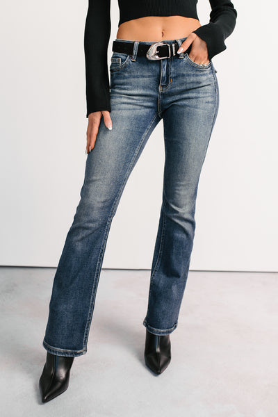 Roman Mid Rise Boot-Cut Cello Jeans (Dark Tint) - NanaMacs