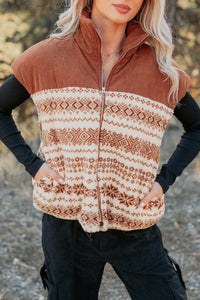 Ease & Flow Sherpa Corduroy Vest (Copper Mix) - NanaMacs