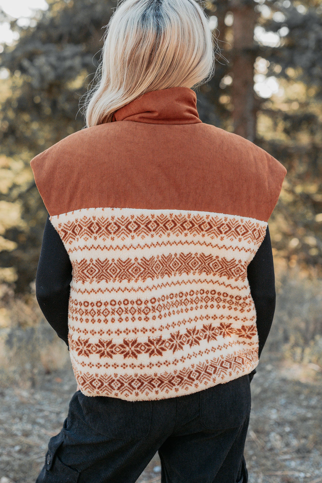 Ease & Flow Sherpa Corduroy Vest (Copper Mix) - NanaMacs