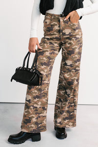 Douglas High Rise Wide Leg Cello Jeans (Camo) - NanaMacs