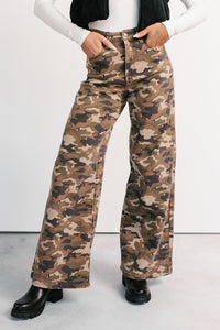 Douglas High Rise Wide Leg Cello Jeans (Camo) - NanaMacs