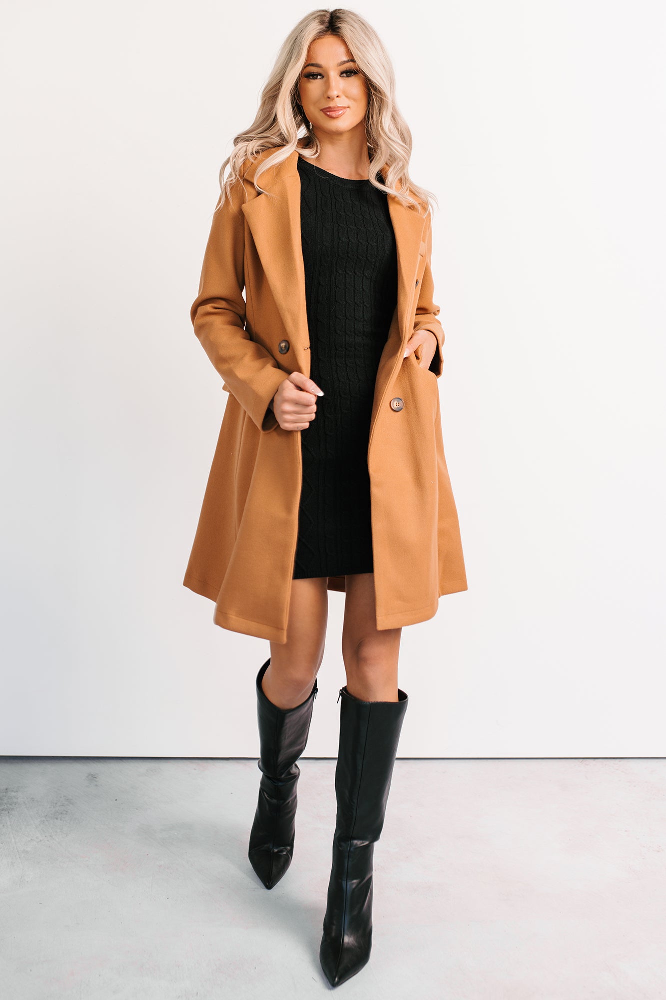 Downtown Drift Button Up Lightweight Coat (Camel) - NanaMacs