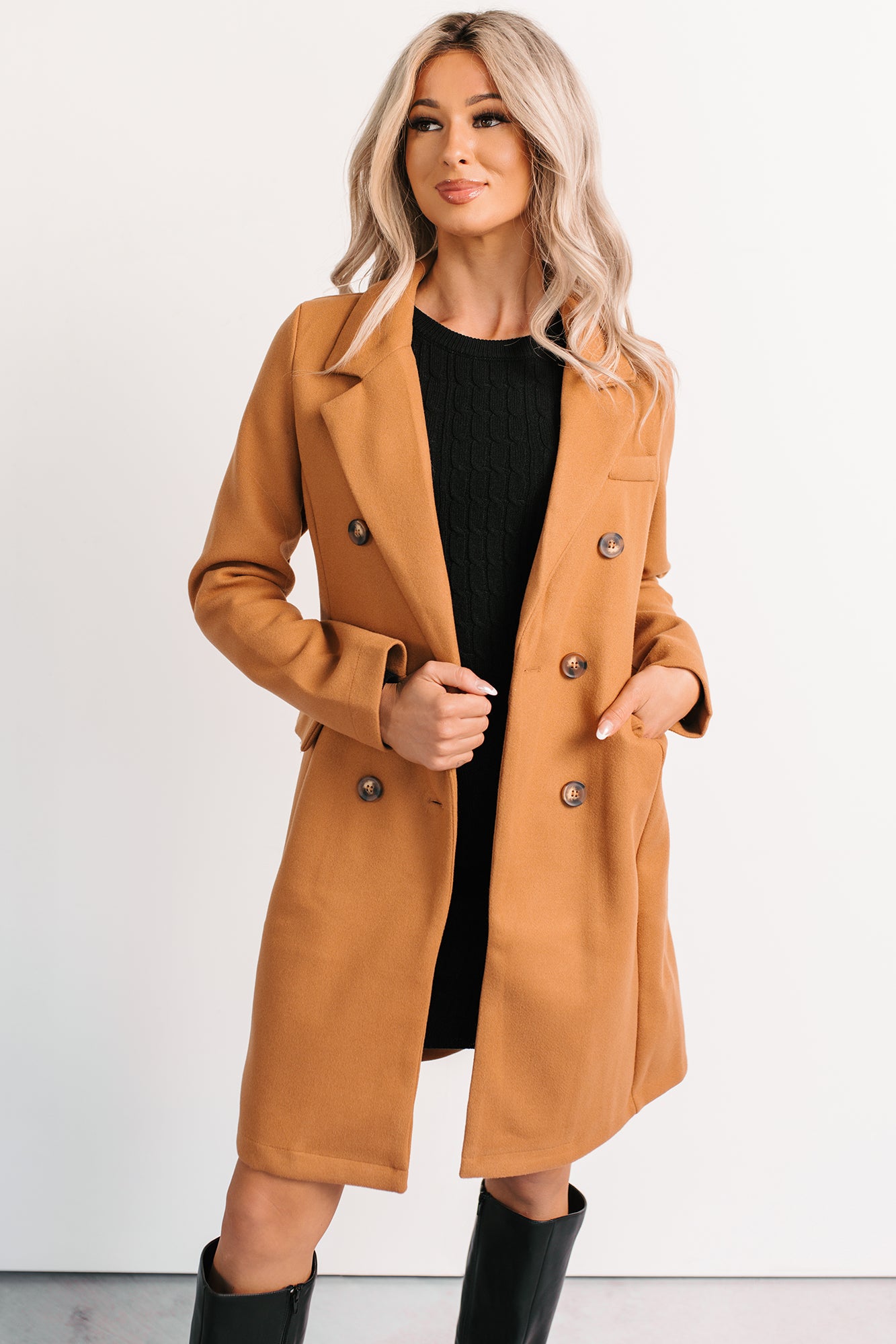 Downtown Drift Button Up Lightweight Coat (Camel) - NanaMacs