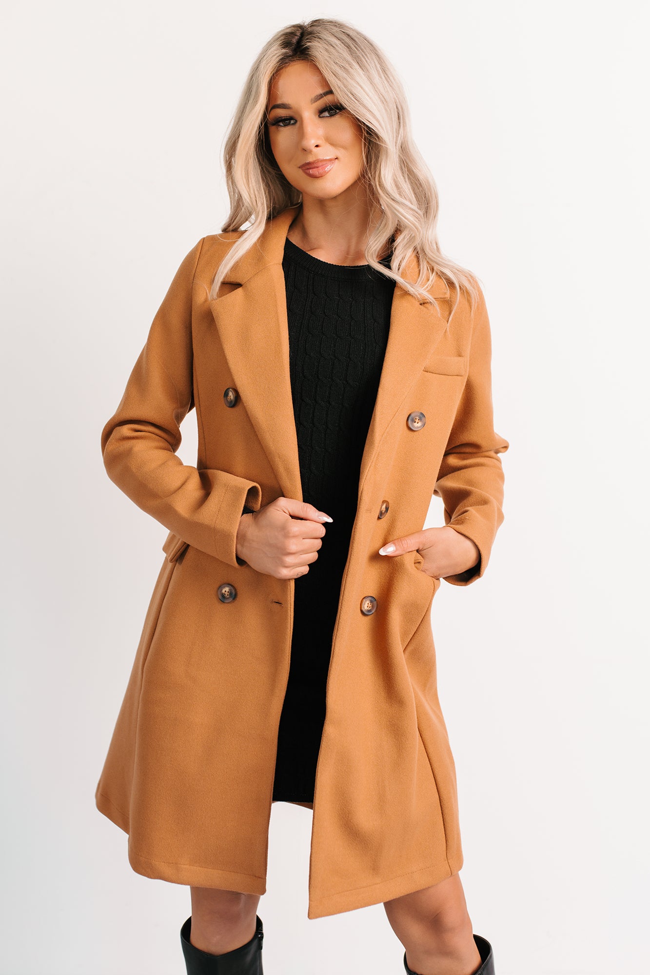 Downtown Drift Button Up Lightweight Coat (Camel) - NanaMacs