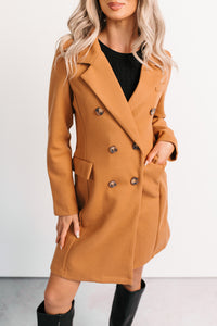 Downtown Drift Button Up Lightweight Coat (Camel) - NanaMacs